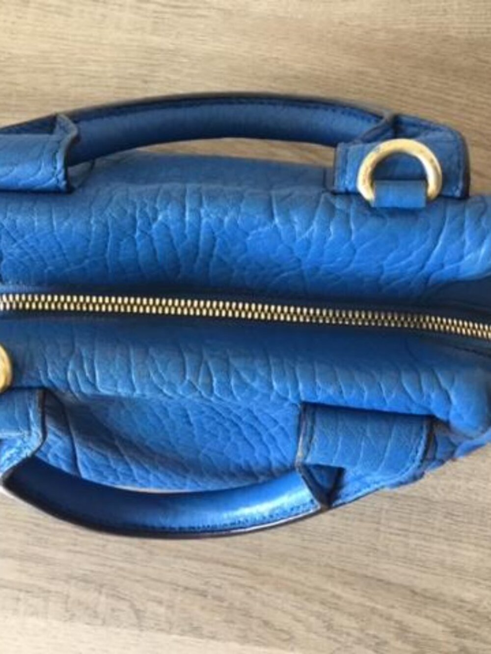 Authentic MCM Keana Studded Boston Satchel Crossbody Handbag Vibrant Blue P9076 - Picture 5 of 13